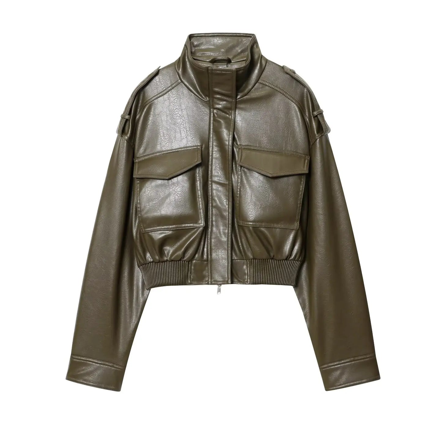 Women's Zip-Front Moto Biker Jacket